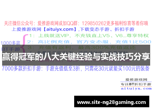 赢得冠军的八大关键经验与实战技巧分享